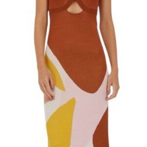 Sachin & Babi- Rust Multi-Color Knit Bodycon Dress - Women